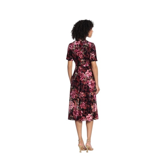 Maggy London Velvet Womens Floral Dress Casual/ Dressy VERY ELEGANT SIZE 10 - Picture 2 of 4